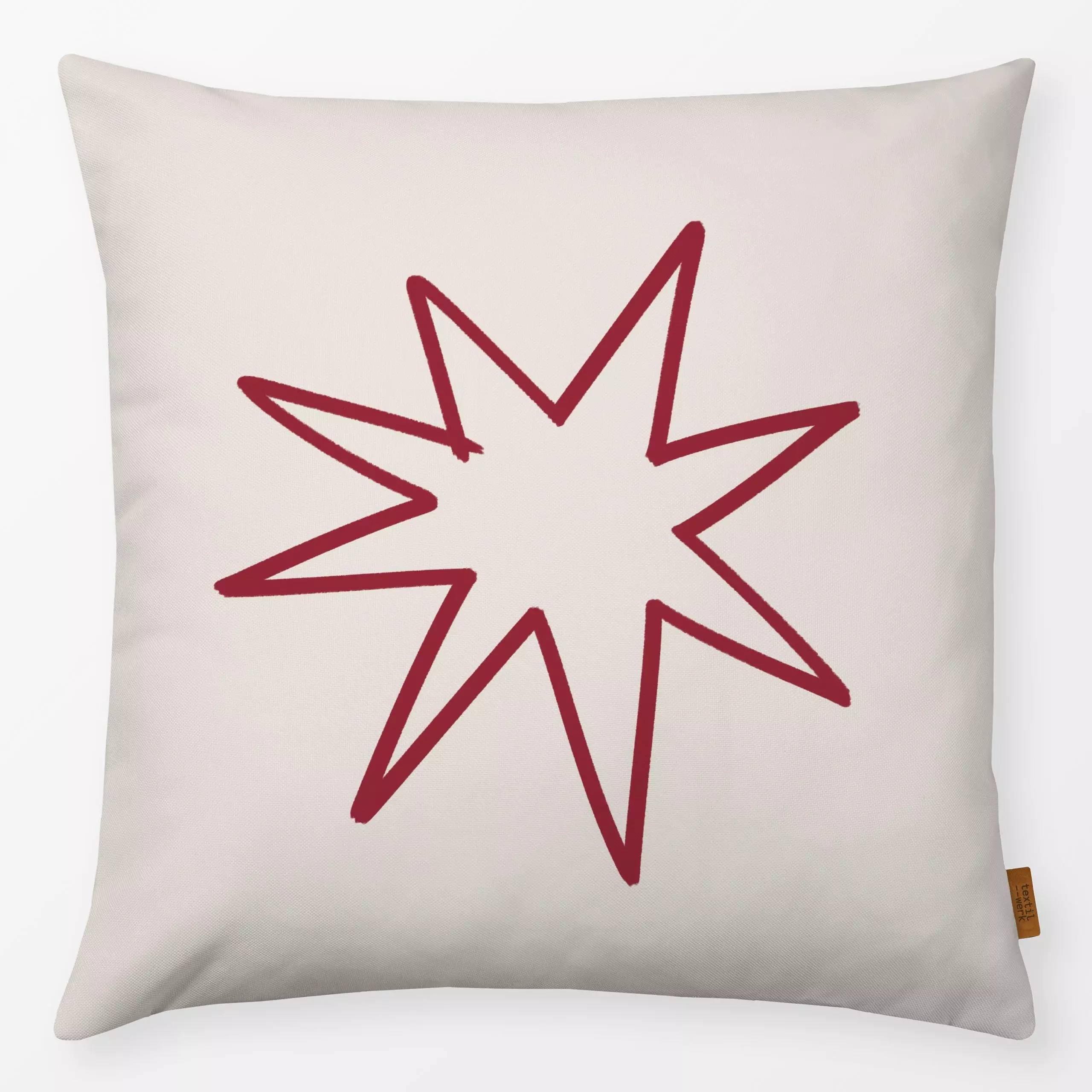 Kissen Weihnachtsstern Dunkelrot - Kinderzimmer & Motive für Kinder, Weihnachten, Anlässe - von „textilwerk"; Illustration, ...