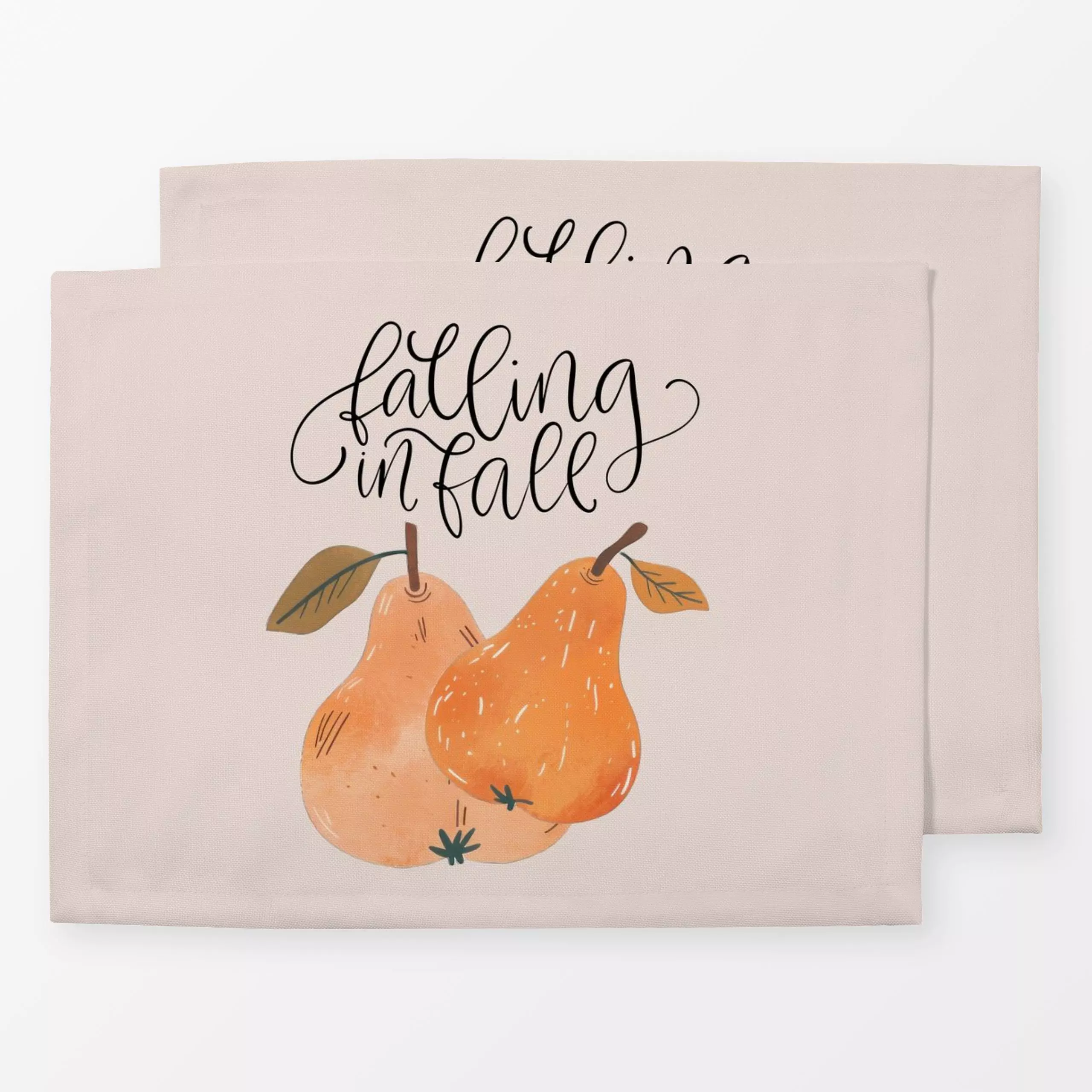 Tischset Goldener Herbst Birne beige - Sprüche & Schriftzüge - von „Uta Naumann"; boho, Hygge, modern, spruch, Birnen, herbs...