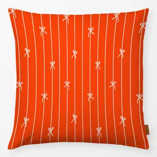 Kissen Streifen & Schleifen orange
