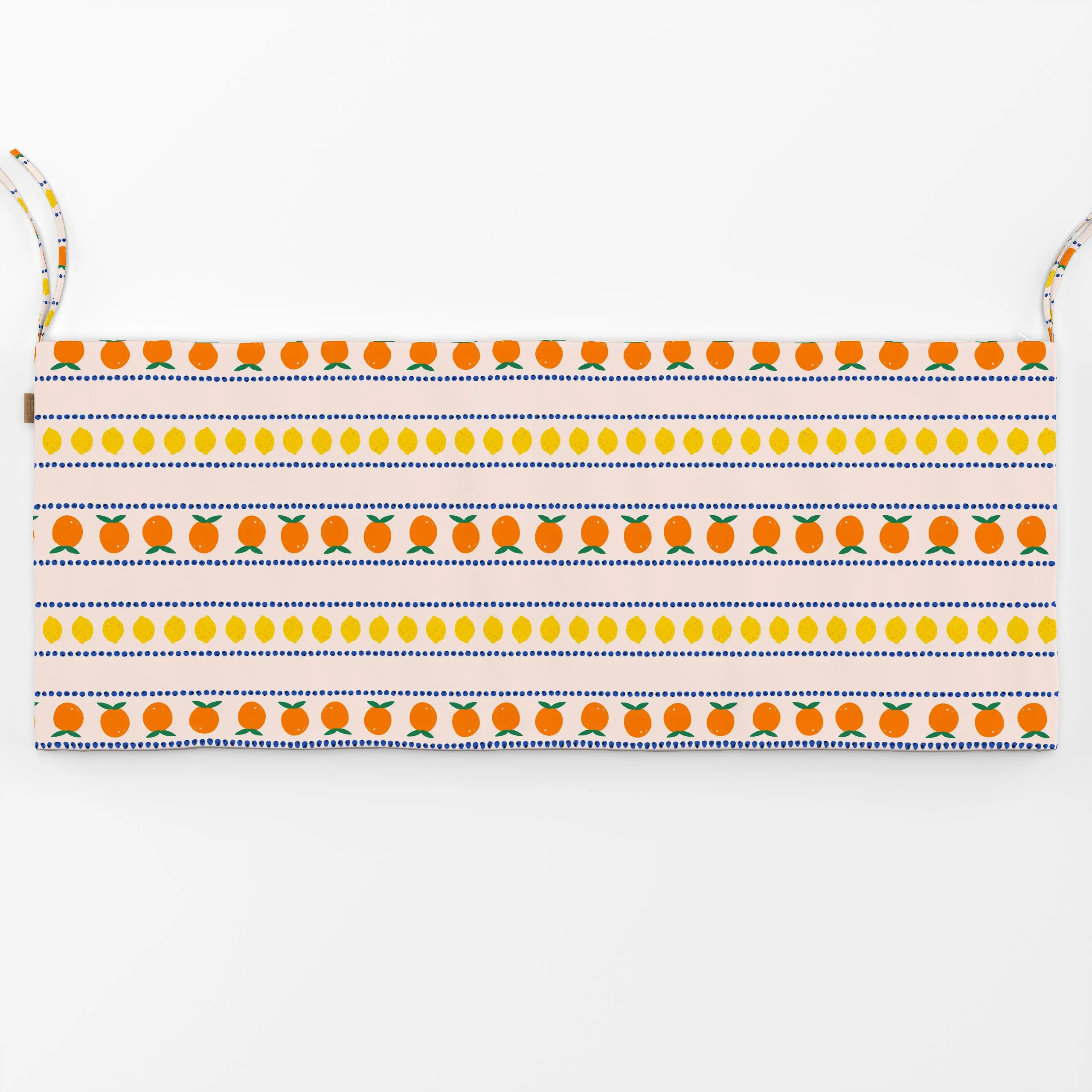 Bankauflage Früchte Streifen Sommer - Sommer, Früchte - von „Kathrin Woo"; Obst, Orange, Früchte, lemon, Picknick, gestreift...