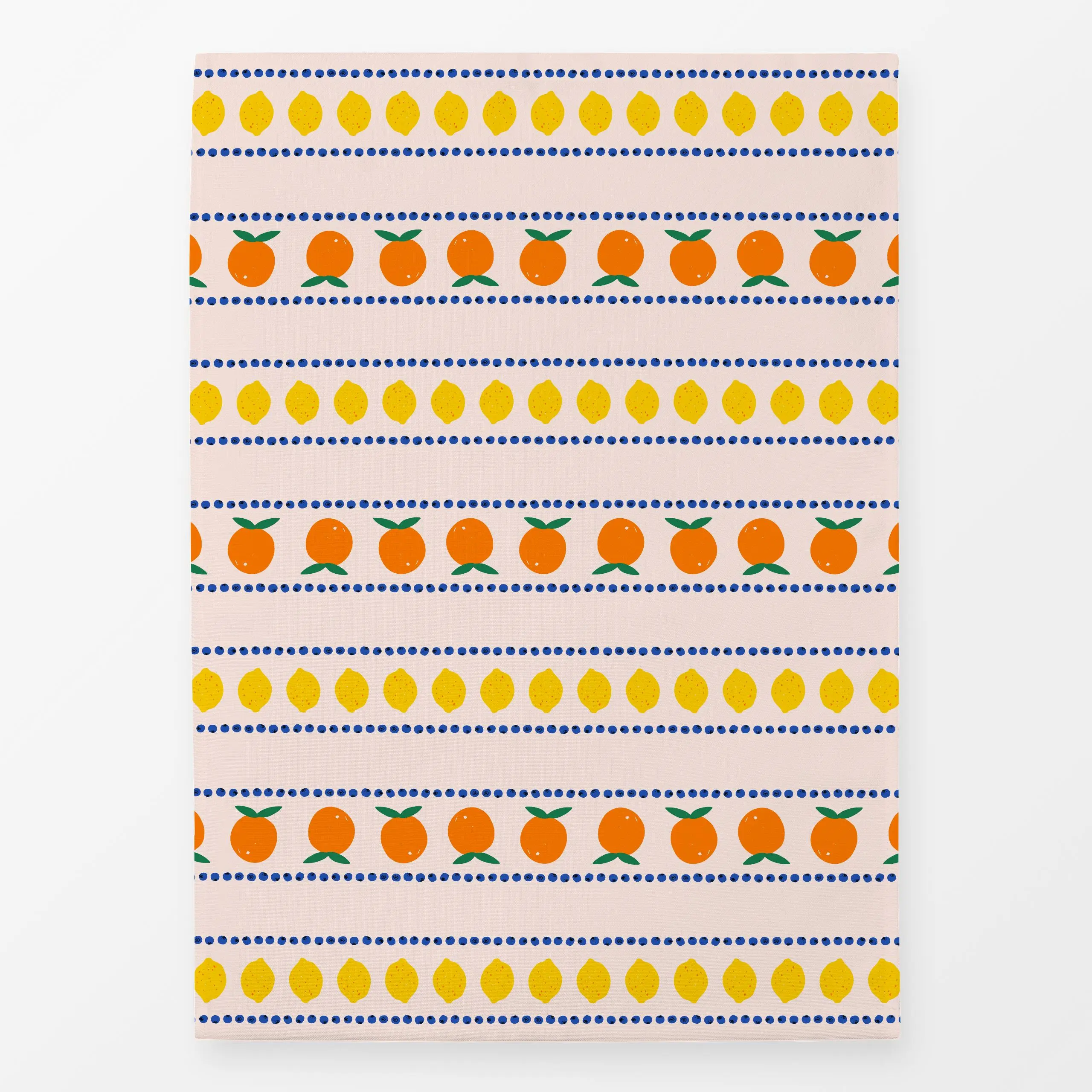 Geschirrtücher Früchte Streifen Sommer - Sommer, Früchte - von „Kathrin Woo"; Obst, Orange, Früchte, lemon, Picknick, gestre...