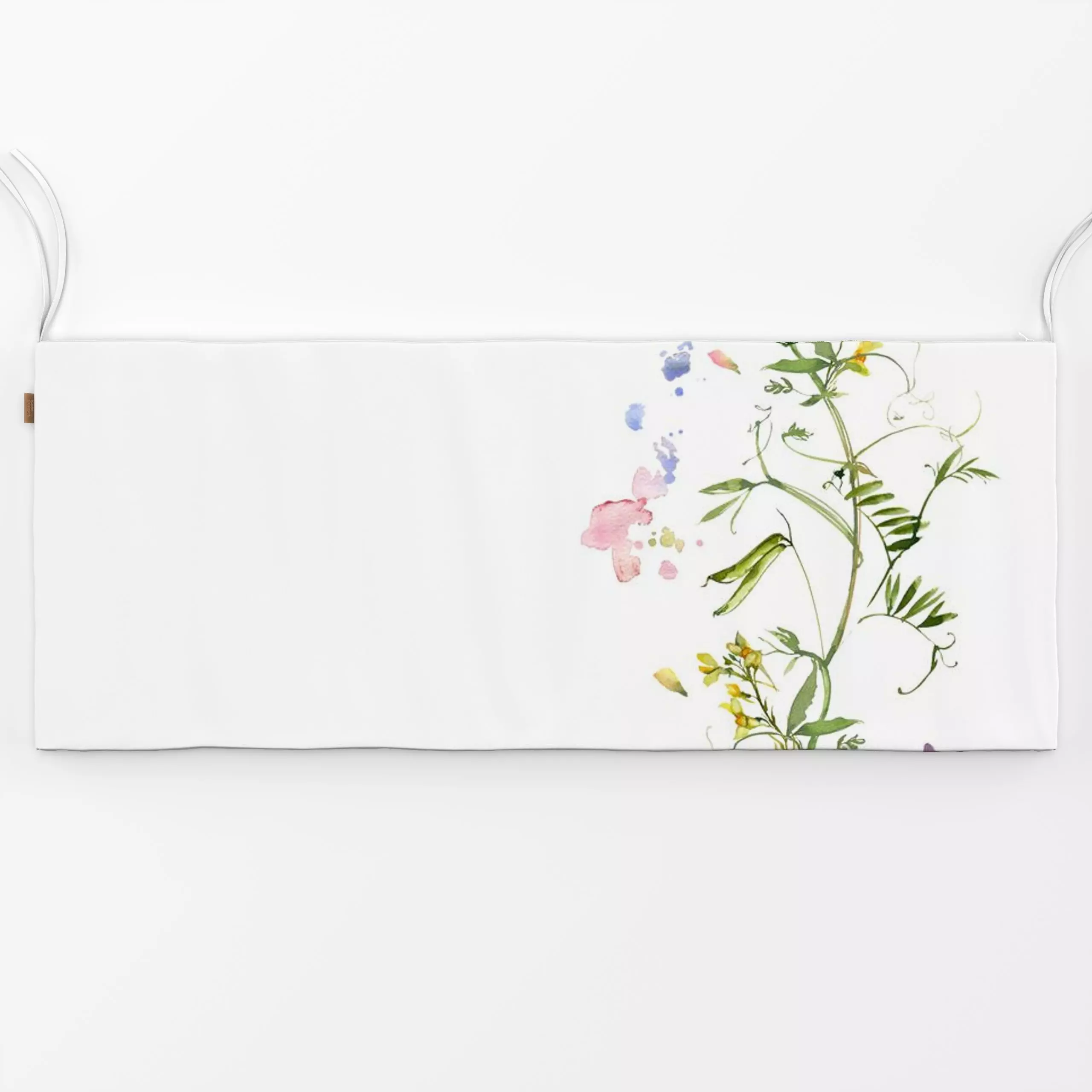 Bankauflage Erbsen Ranken Frühling - Frühling, Sommer, Pflanzen & Botanik - von „Uta Naumann"; Wasserfarben, Blumen, Garten,...