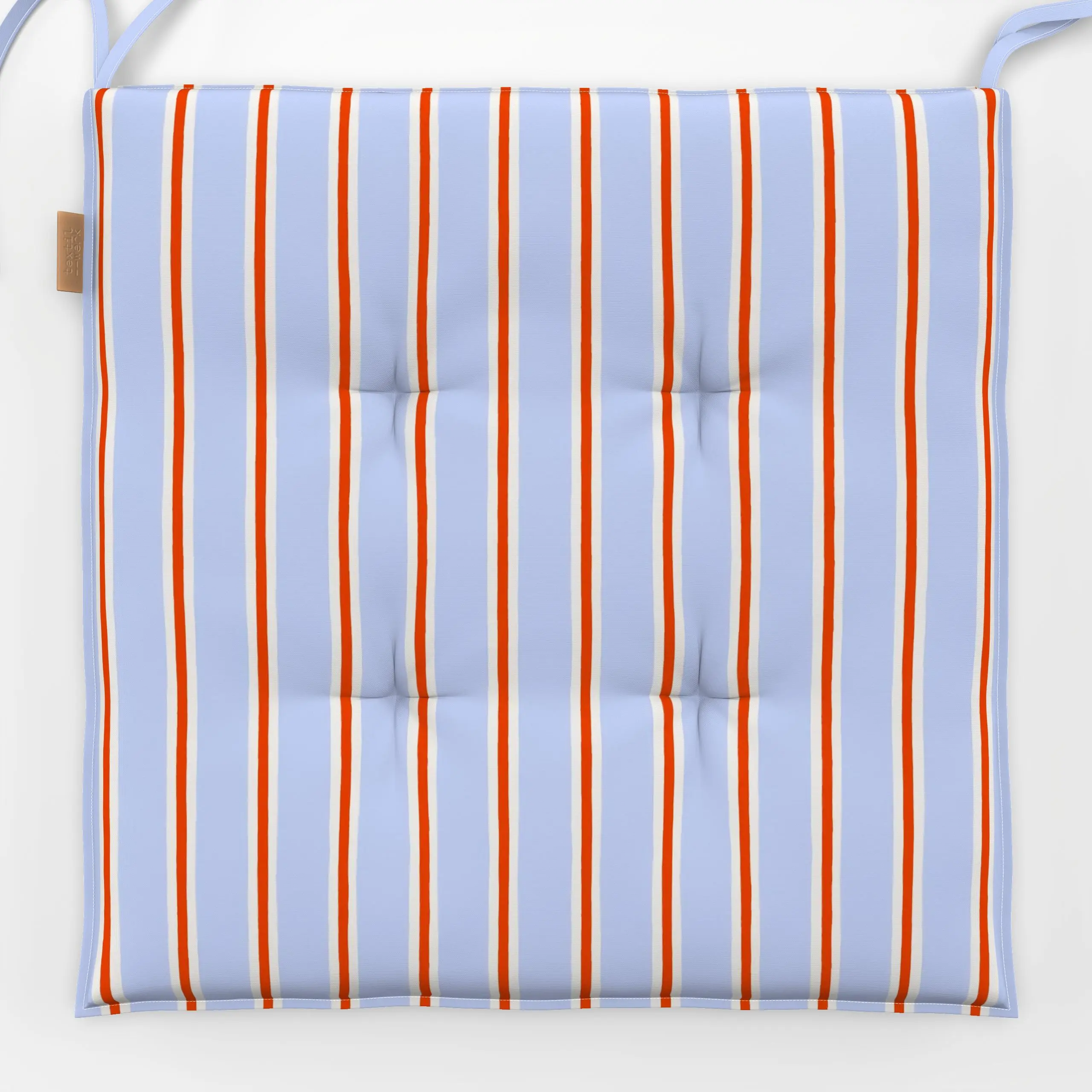 Sitzkissen Streifen Blau Rot - Symbole & Muster - von „Sophie Augustin Illustration"; Muster, Streifen, modern, gestreift, S...