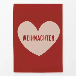 Geschirrtücher Weihnachten Herz Rot Beige