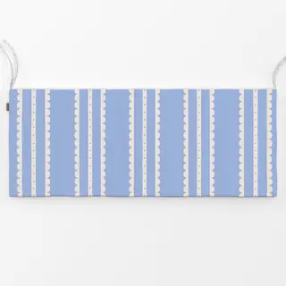 Bankauflage Spitzenstreifen Blau