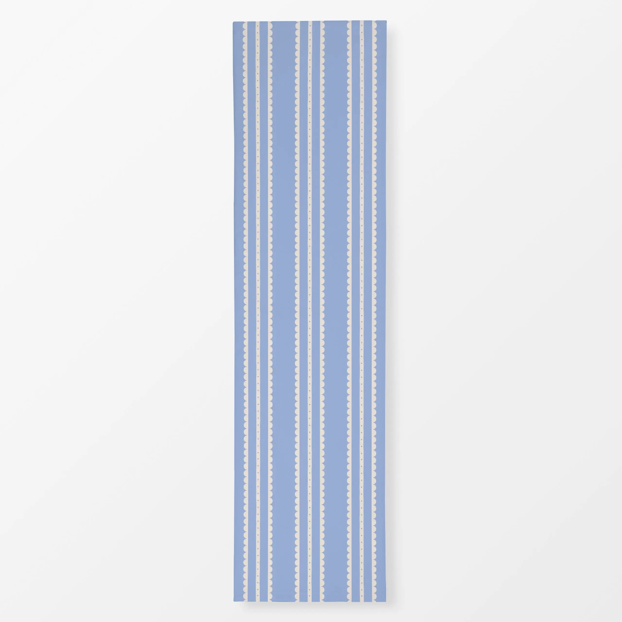 Tischläufer Spitzenstreifen Blau, gemustert, Sommer, von DEINKI Studio