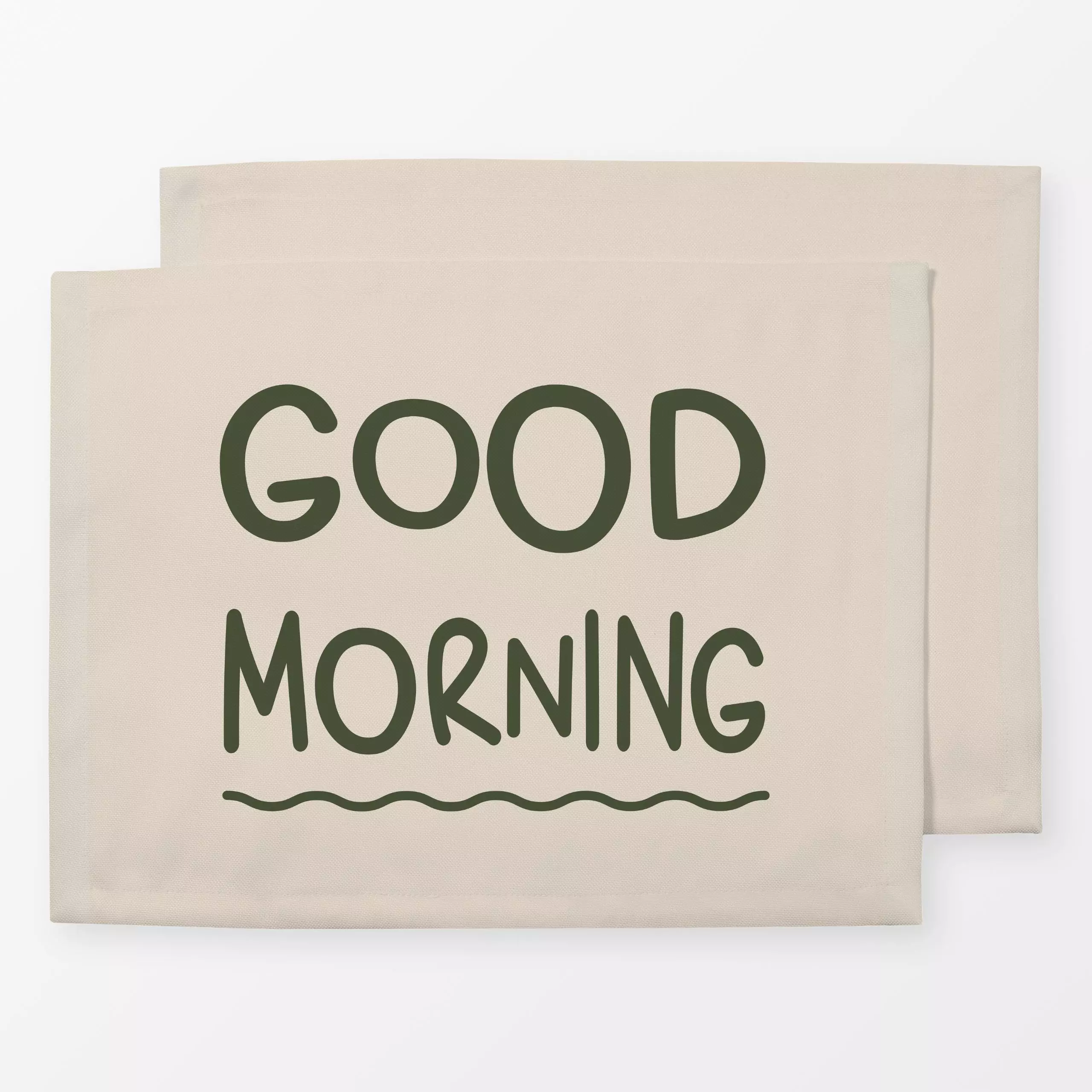 Tischset Good Morning beige - Herbst, Sprüche & Schriftzüge - von „Karen Menzenbach"; Cozy, beige, typografie, herbstlich, z...
