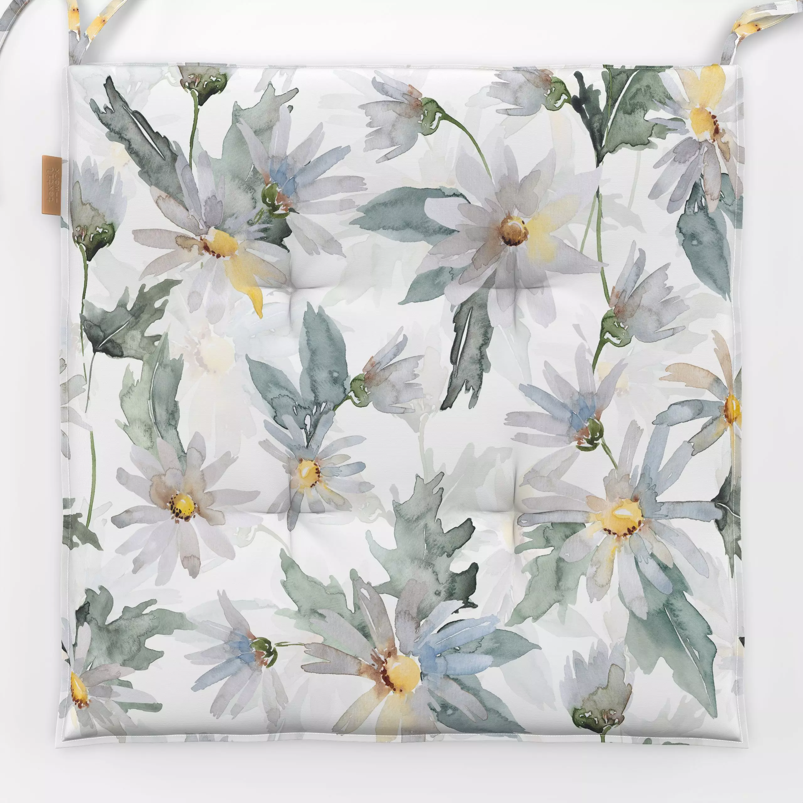 Sitzkissen Margeriten Wiese - Blumen & Florales, Pflanzen & Botanik - von „Uta Naumann"; Wasserfarben, Blumen, Garten, Blüte...