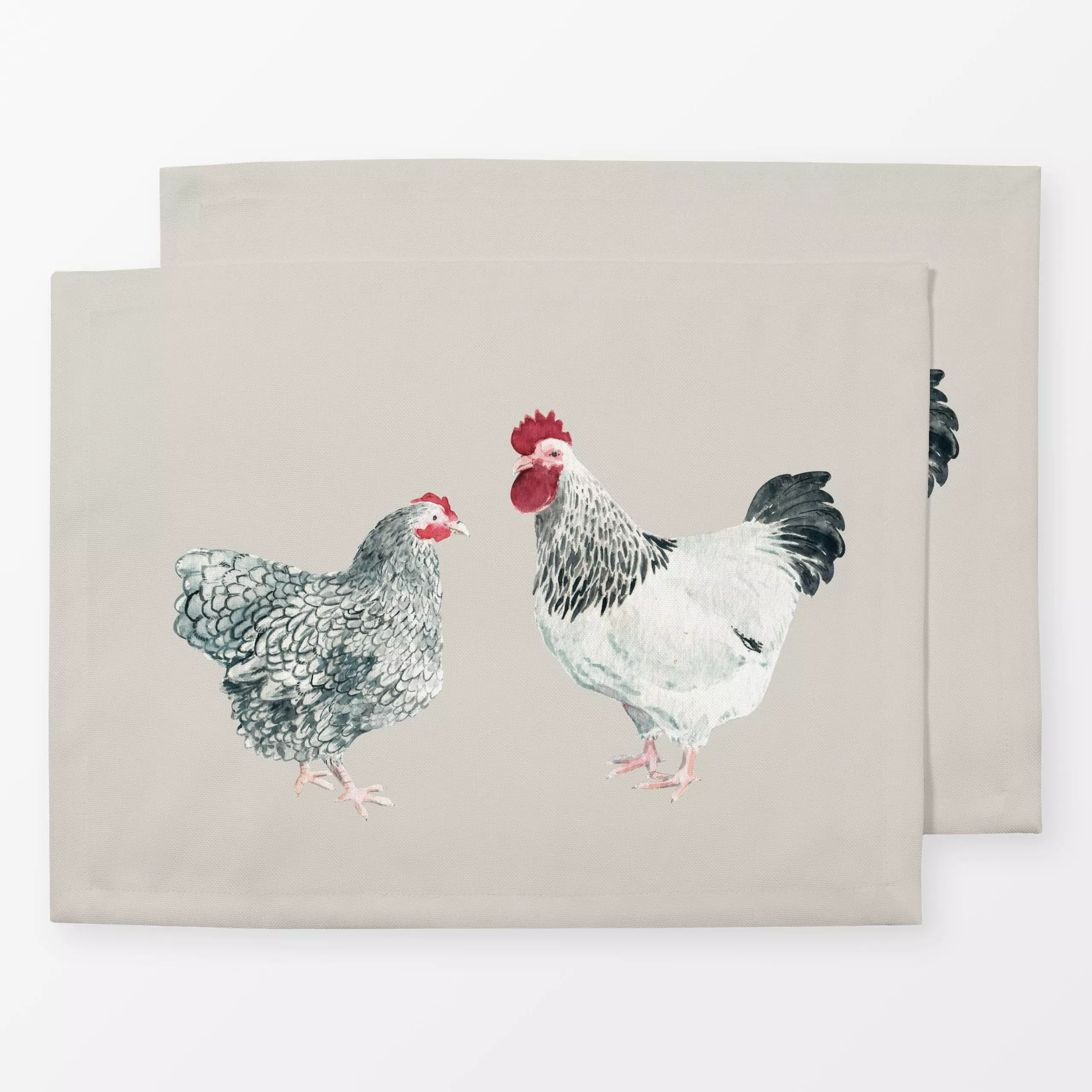 Tischset Hühner beige, Tiere, Ostern, von Katrin Graff