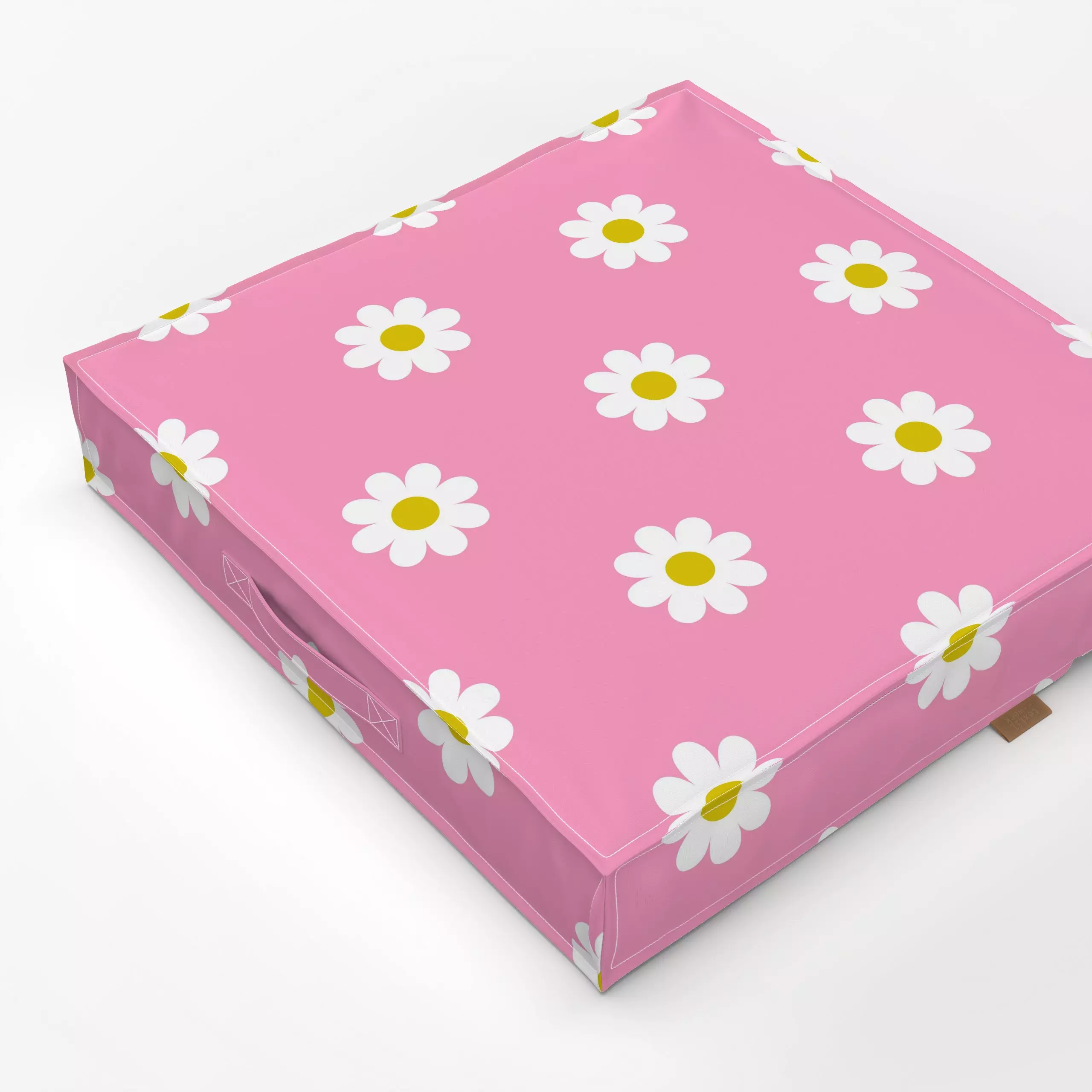 Bodenkissen Pink Retro Daisy - Blumen & Florales, Kinderzimmer & Motive für Kinder - von „Sara Maria"; Kinder, Kissen, Somme...