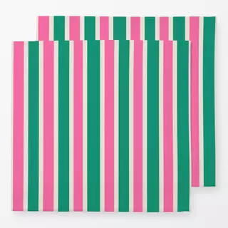Servietten Stripes Pink Green Beige