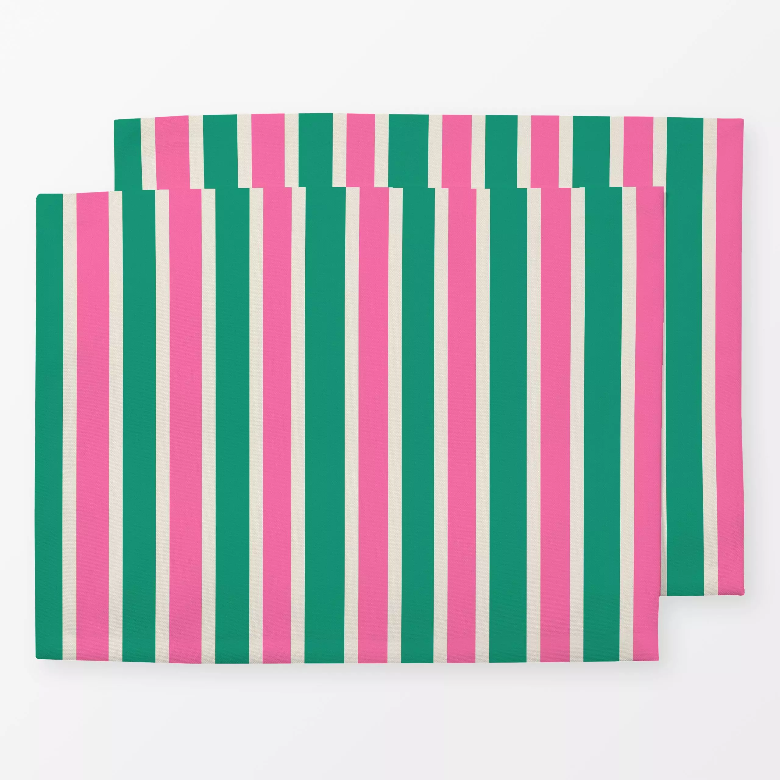 Tischset Stripes Pink Green Beige - Sommer, Symbole & Muster - von „textilwerk"; Illustration, Sommer, trend, pink, bunt, ge...