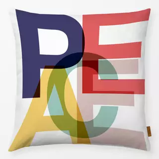 Kissen PEACE Typografie in Trendfarbe
