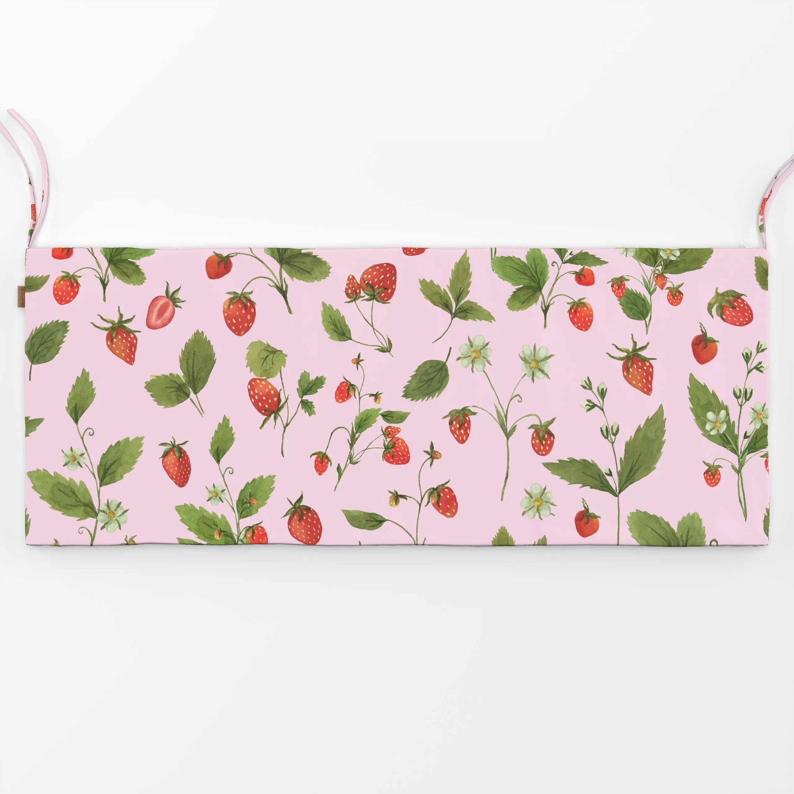 Bankauflage Wilde Erdbeeren auf pink - Sommer - von „Andrea Haase"; Aquarell, Beeren, Erdbeeren, pink, rot, rosarot, Aquarel...