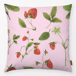 Kissen Wilde Erdbeeren auf pink
