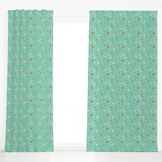 Dekovorhang Frühling Pattern Leichtes Grün
