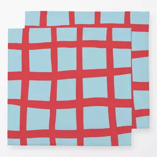 Servietten Gitter Red Blue