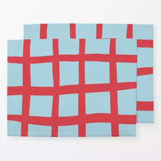 Tischset Gitter Red Blue