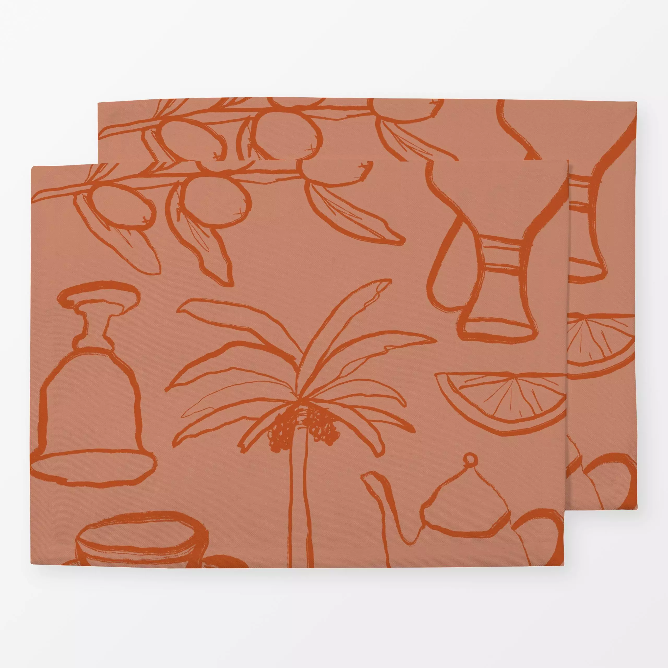 Tischset Boho Pink Moroccan Nights - Sommer, Pflanzen & Botanik, Küche, Essen & Trinken - von „KunstbyStephie"; Frucht, marr...