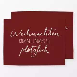 Tischset Plötzlich Weihnachten rot