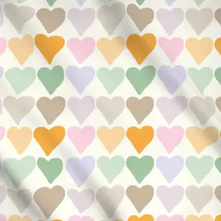 Meterware Herzen Muster Regenbogen