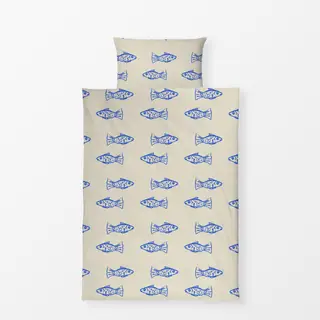 Bettwäsche Minimalistic Fish Pattern