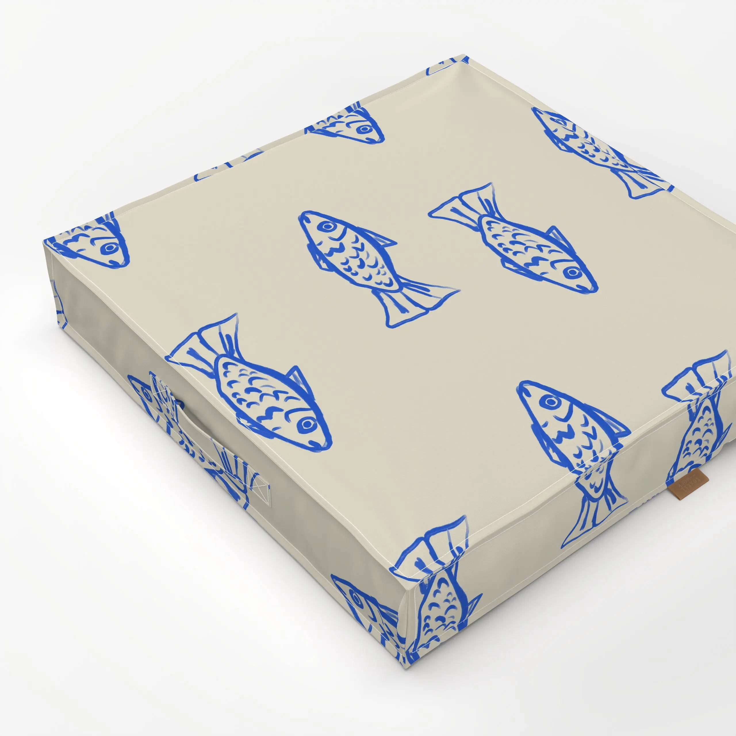 Bodenkissen Minimalistic Fish Pattern - Sommer, Tiere - von „KunstbyStephie"; boho, Muster, Strand, tropical, Sommer, summer...
