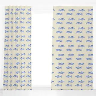 Dekovorhang Minimalistic Fish Pattern