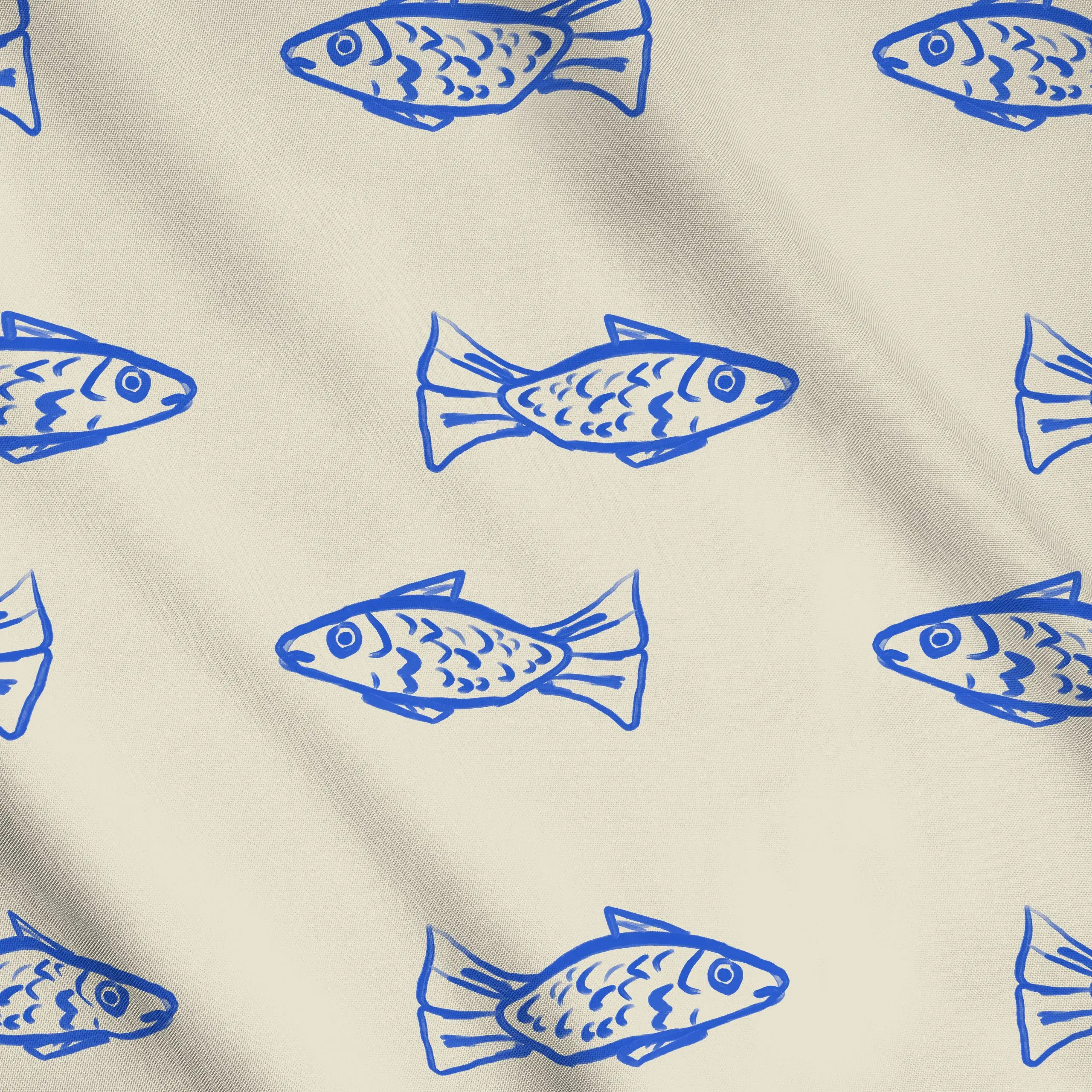 Meterware Minimalistic Fish Pattern - Sommer, Tiere - von „KunstbyStephie"; boho, Muster, Strand, tropical, Sommer, summer, ...