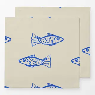 Servietten Minimalistic Fish Pattern