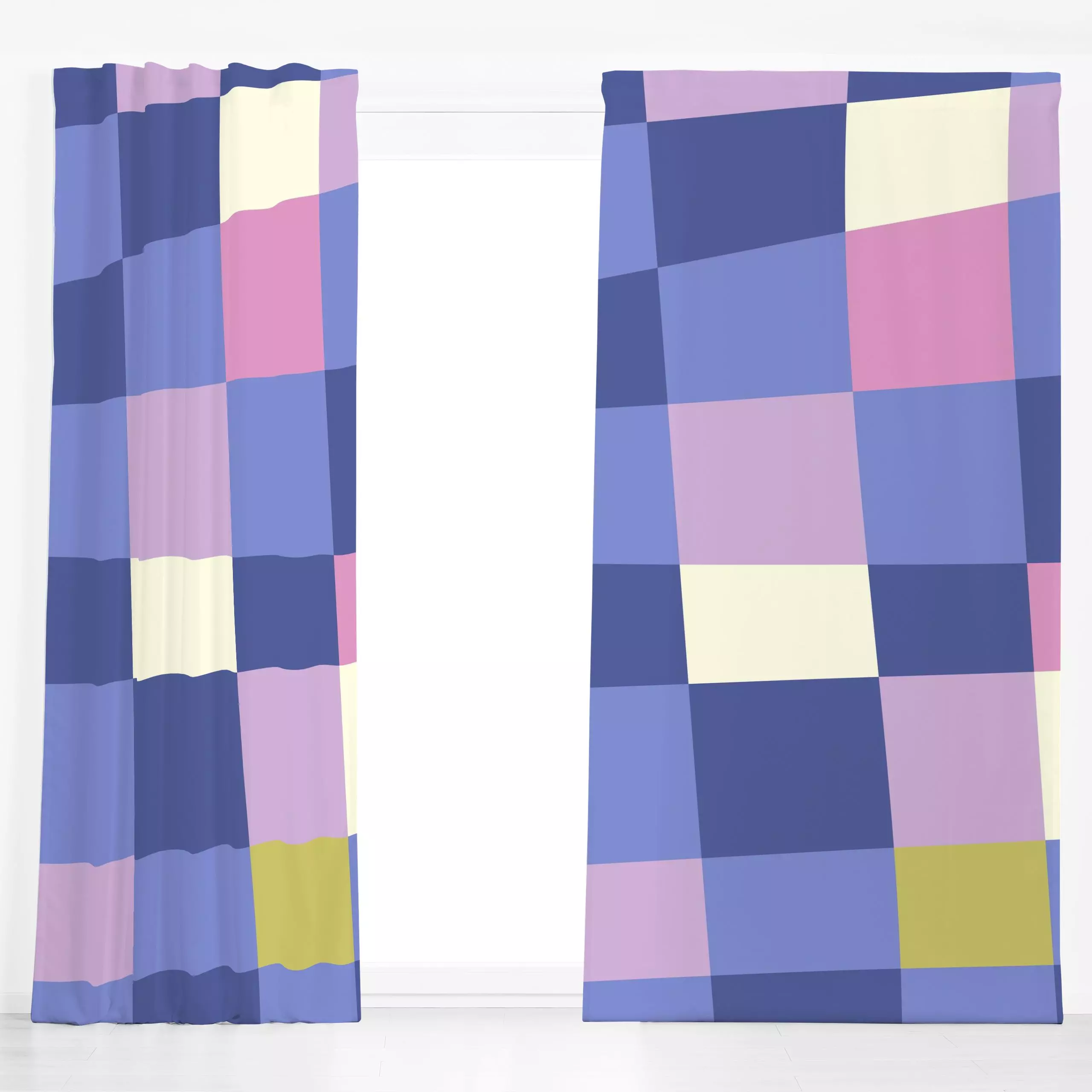 Dekovorhang Farbfreude Karo A 1 - Frühling, Symbole & Muster - von „Primus Pattern"; Sommer, Karo, outdoor, kariert, Schachb...