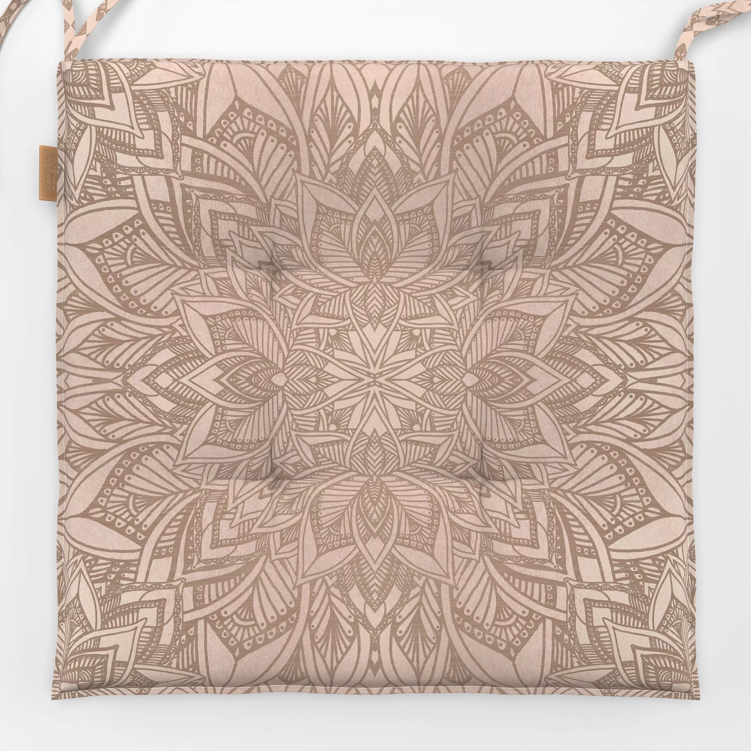 Sitzkissen Blush Art Deco Mandala - Symbole & Muster, Retro & Vintage - von „Bloomery Decor"; marrakesch, boho, rosa, Geomet...
