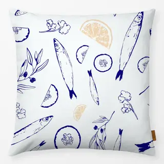 Kissen Santorini Fishpattern