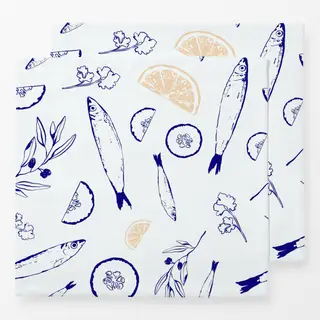 Servietten Santorini Fishpattern
