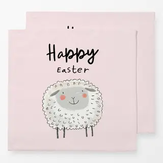 Servietten Happy Easter - Schaf rosa