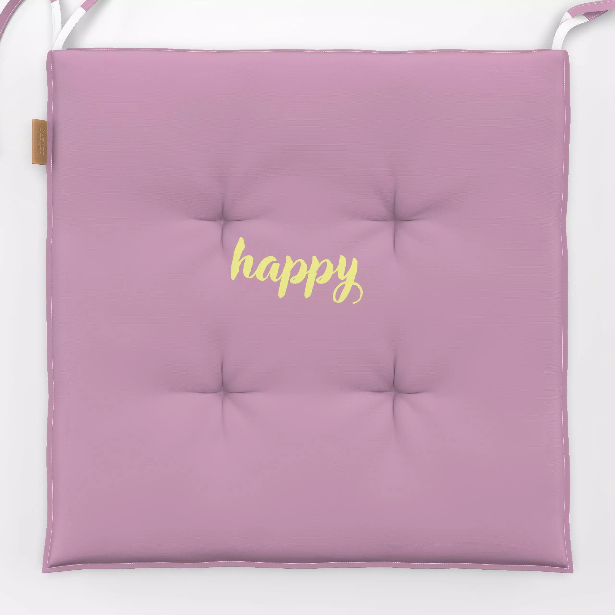 Sitzkissen Happy Lila - Kinderzimmer & Motive für Kinder, Liebe, Romantik & Pride, Sprüche & Schriftzüge - von „Studio ROSAG...