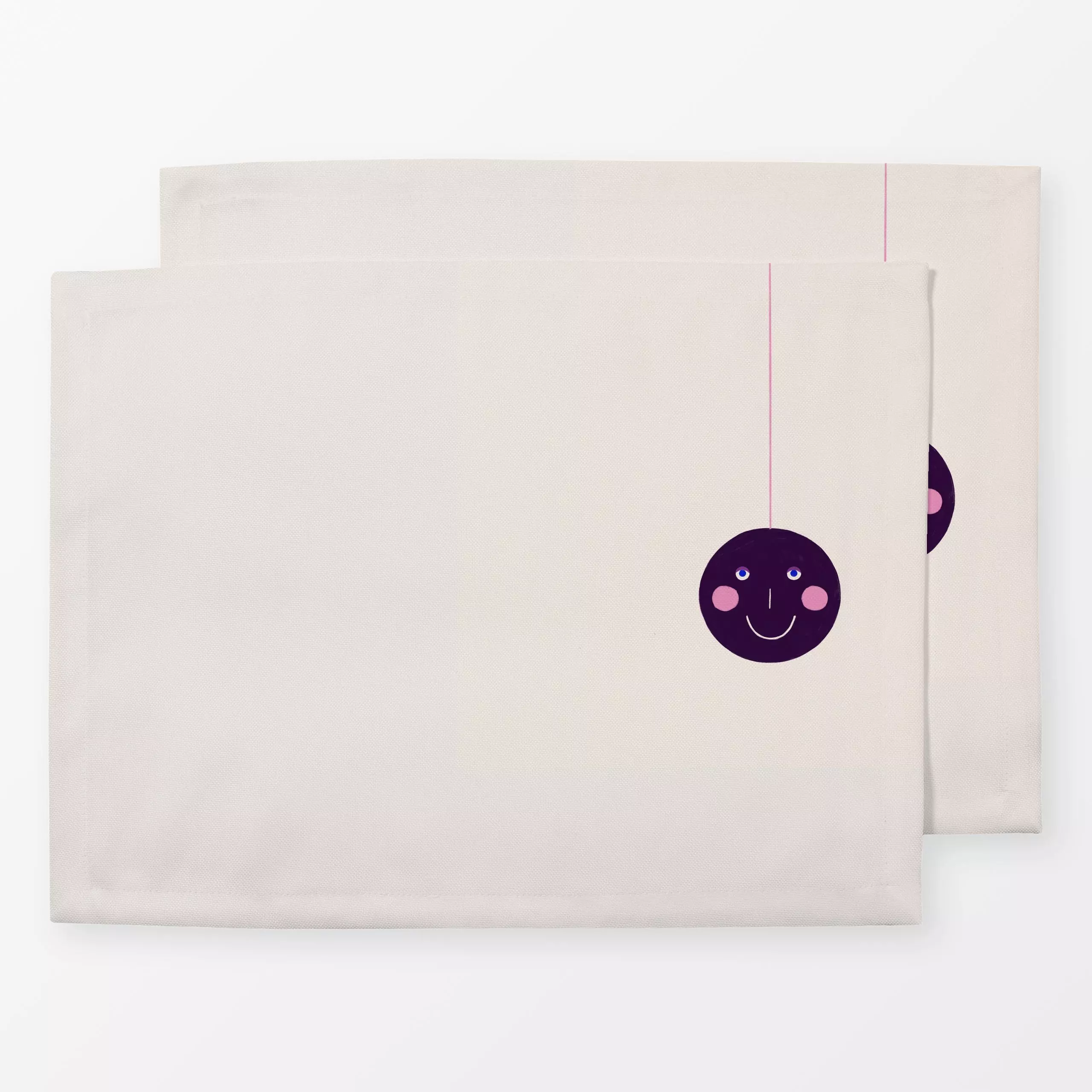 Tischset Kugel Gesicht Lila - Weihnachten - von „Sophie Augustin Illustration"; Weihnachten, modern, grafisch, weihnachtlich...
