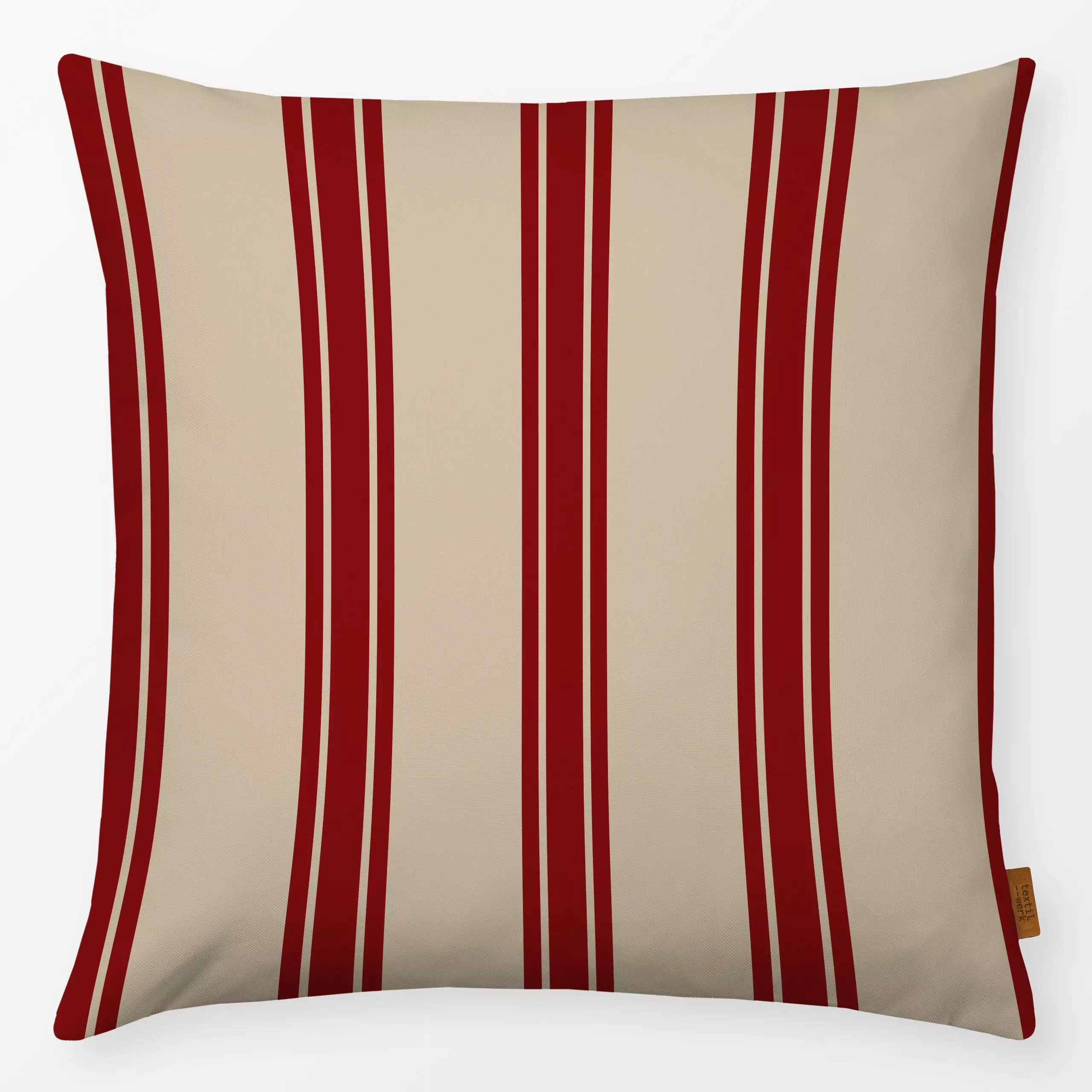 Kissen Weihnachtsstreifen 1 rot sand - Weihnachten, Winter, Symbole & Muster - von „Uta Naumann"; boho, Streifen, vintage, w...