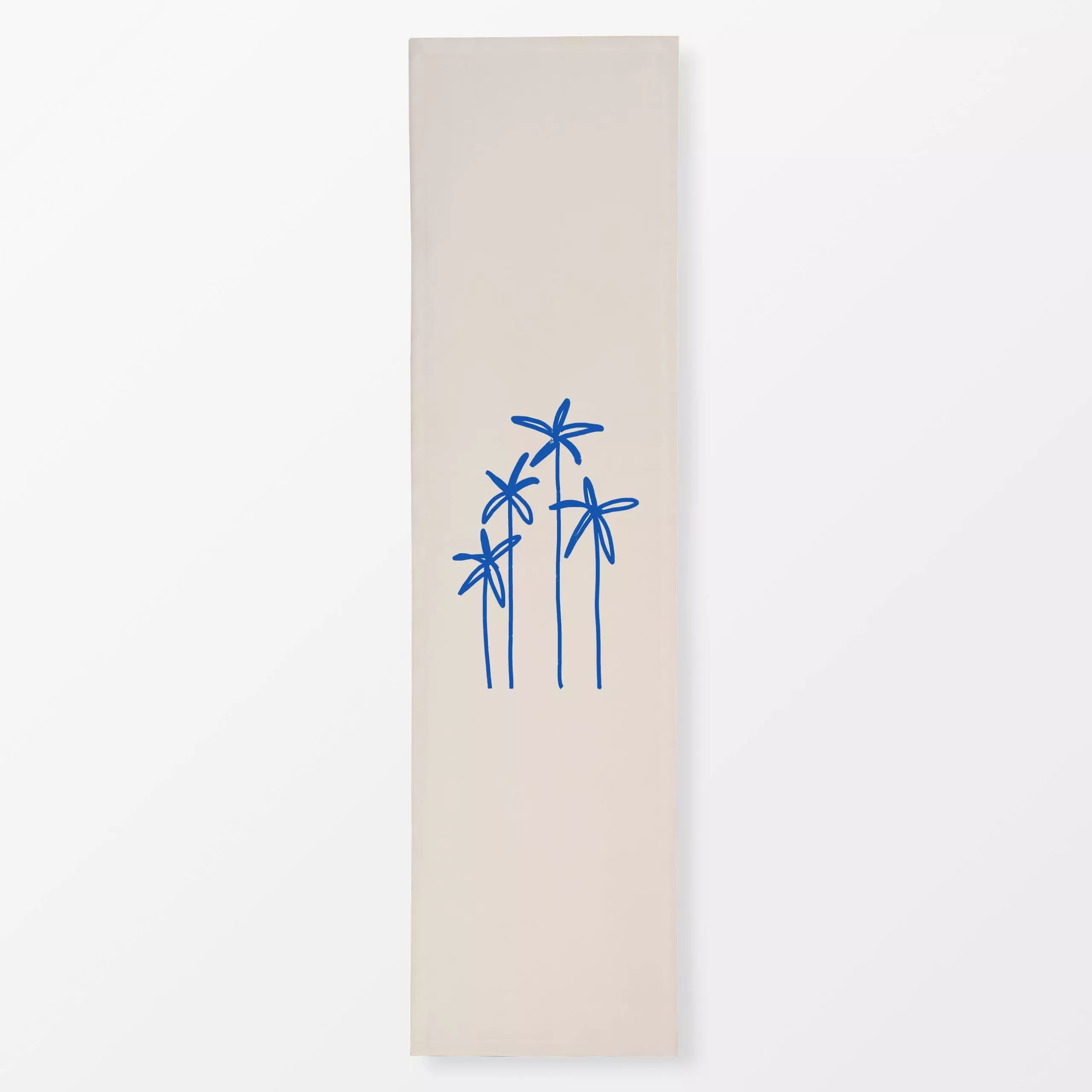 Tischläufer Blue Palms - Natur & Landschaft, Reise - von „Kruth Design"; Palmen, Garten, Sommerblumen, Meer, Palmenwedel, Ur...