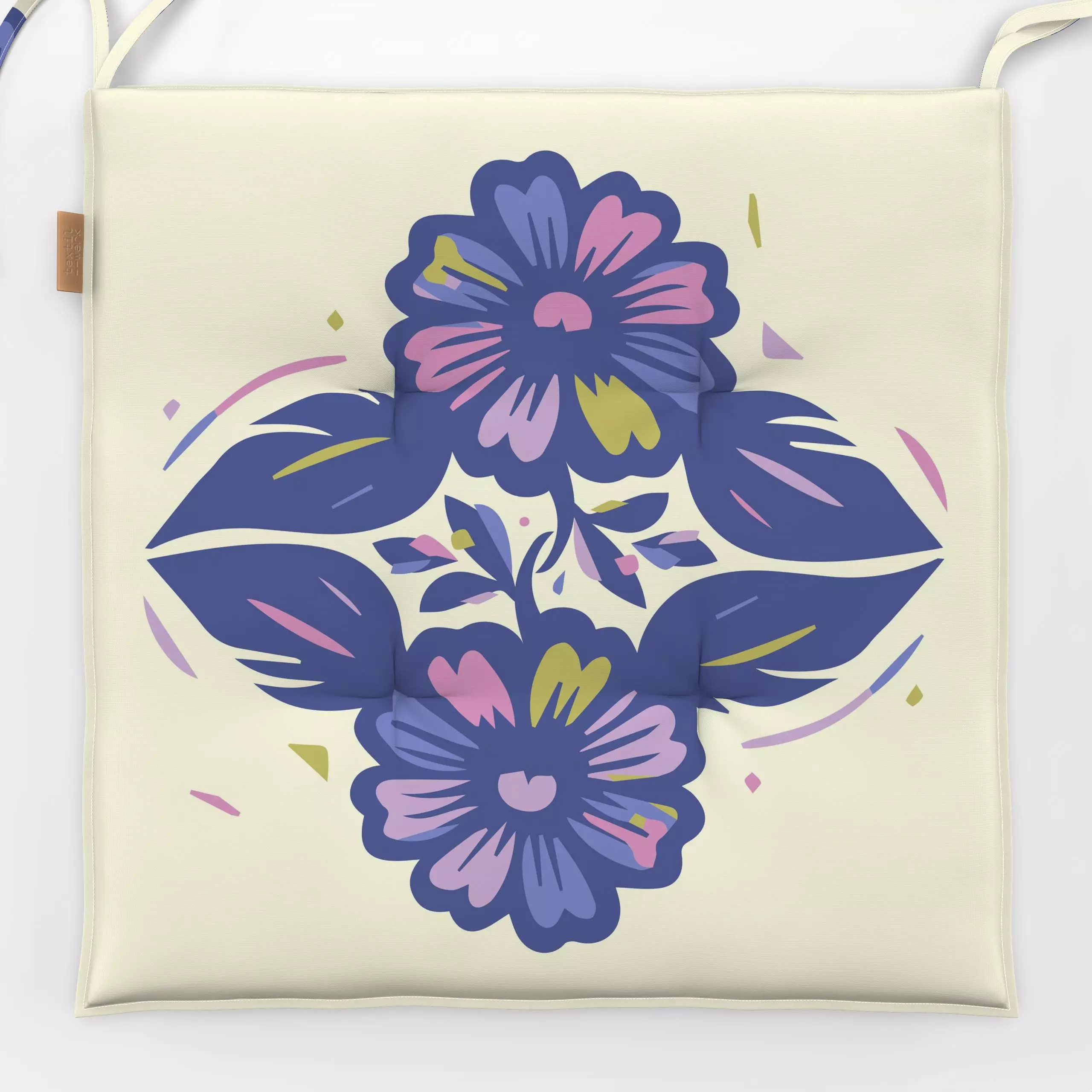 Sitzkissen Farbfreude Blumen 1 - Blumen & Florales, Frühling - von „Primus Pattern"; Blumen, Blüten, Sommer, Nostalgie, Dopa...