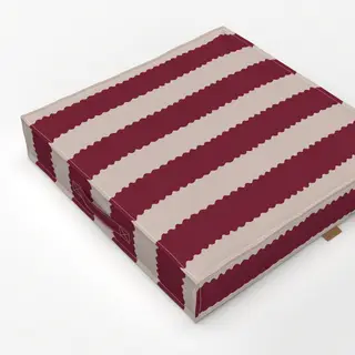 Bodenkissen Streifen rot beige