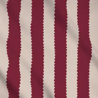 Meterware Streifen rot beige