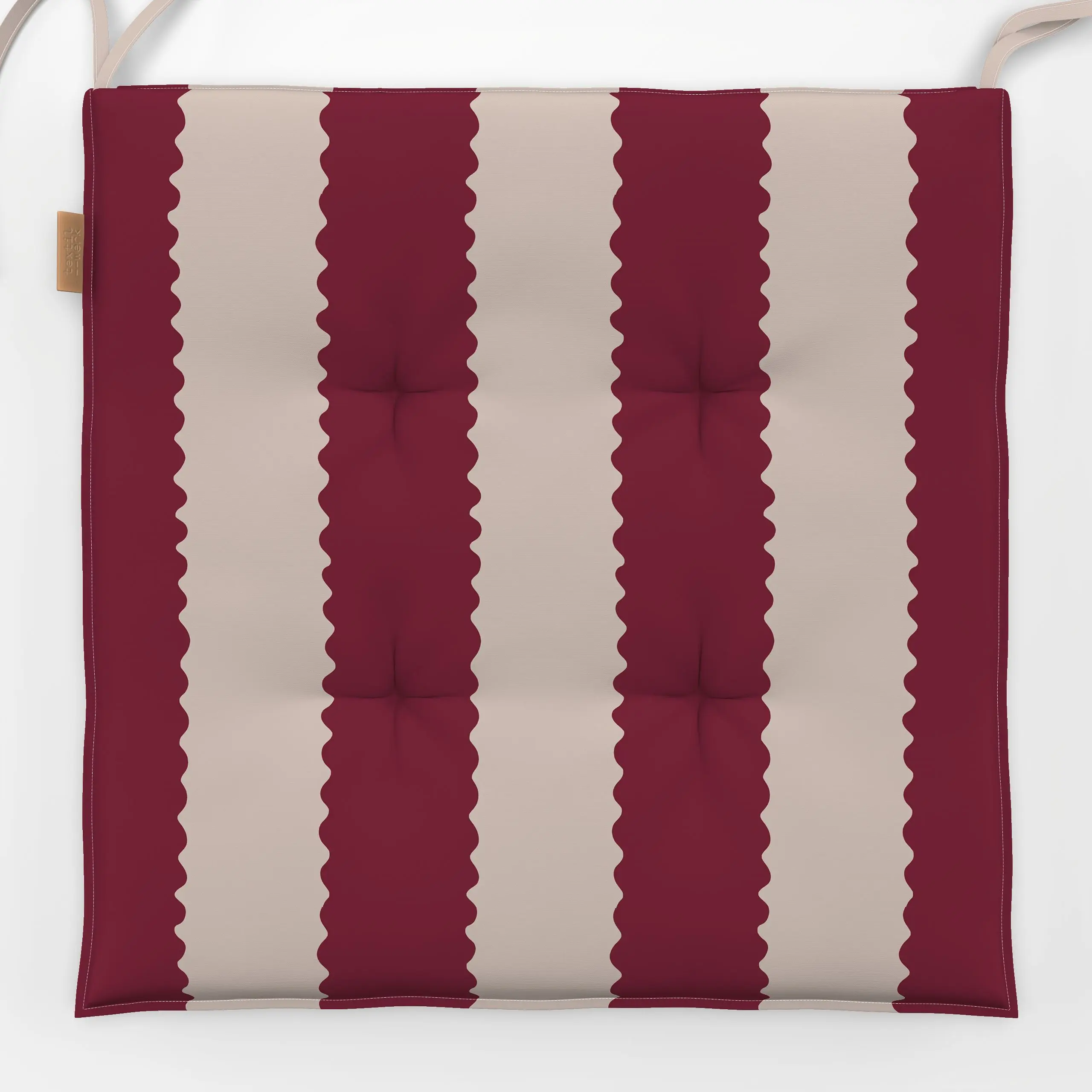 Sitzkissen Streifen rot beige - Weihnachten, Symbole & Muster - von „Studio Kesse"; Muster, Weihnachten, weihnachtlich, orga...