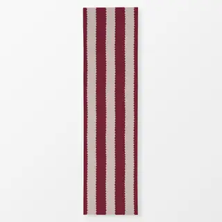Tischläufer Streifen rot beige