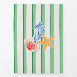 Geschirrtücher Muschel Streifen grün