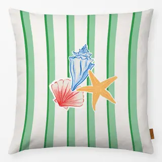 Kissen Muschel Streifen grün