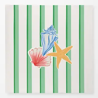 Tischdecke Muschel Streifen grün