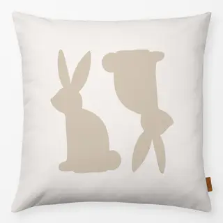 Kissen Hasen Duo beige