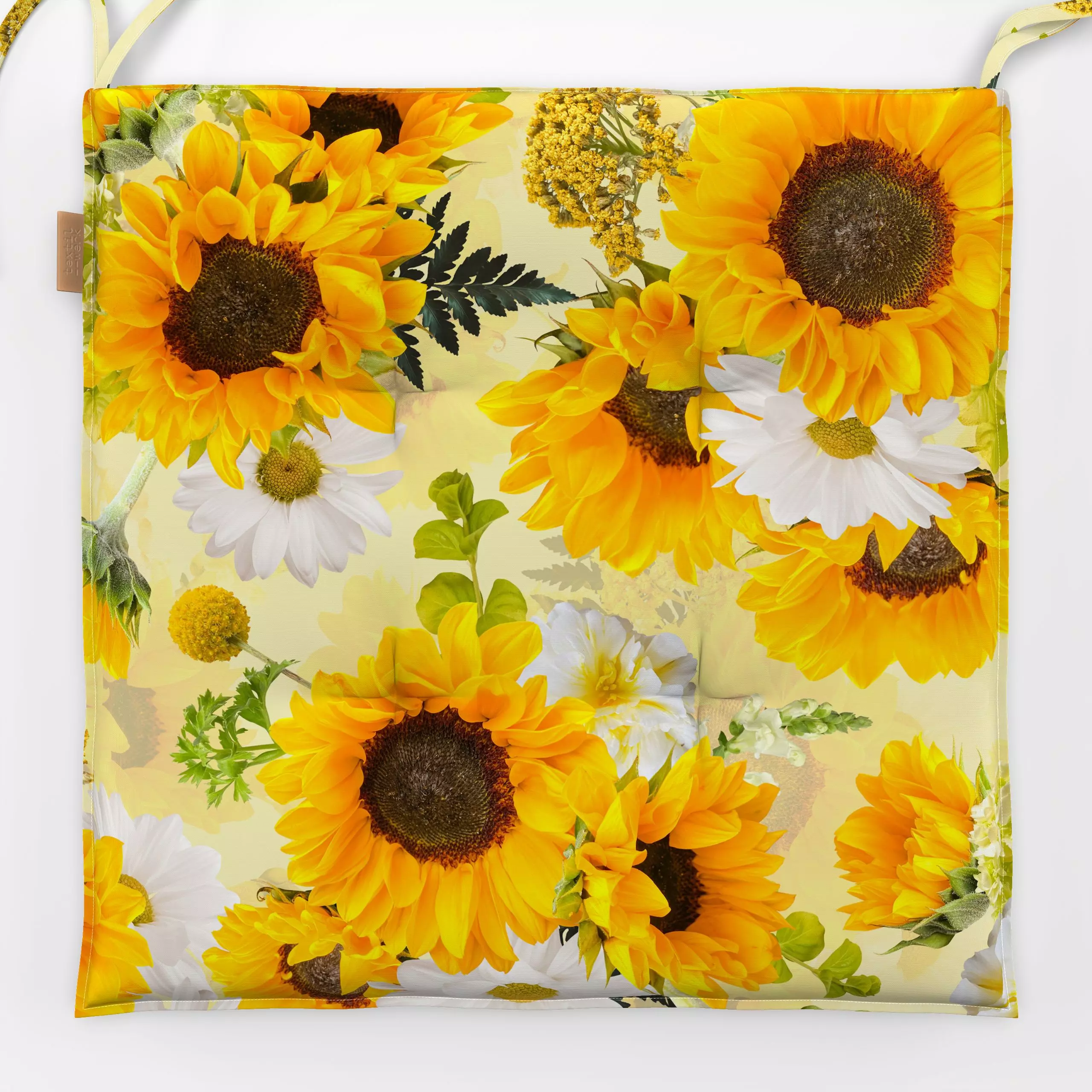 Sitzkissen Sunflowers Forever 1 - Blumen & Florales, Pflanzen & Botanik - von „Uta Naumann"; Garten, Sommer, sonnenblumen, S...