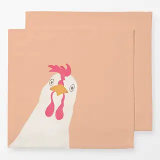 Servietten Hello Spring Huhn orange